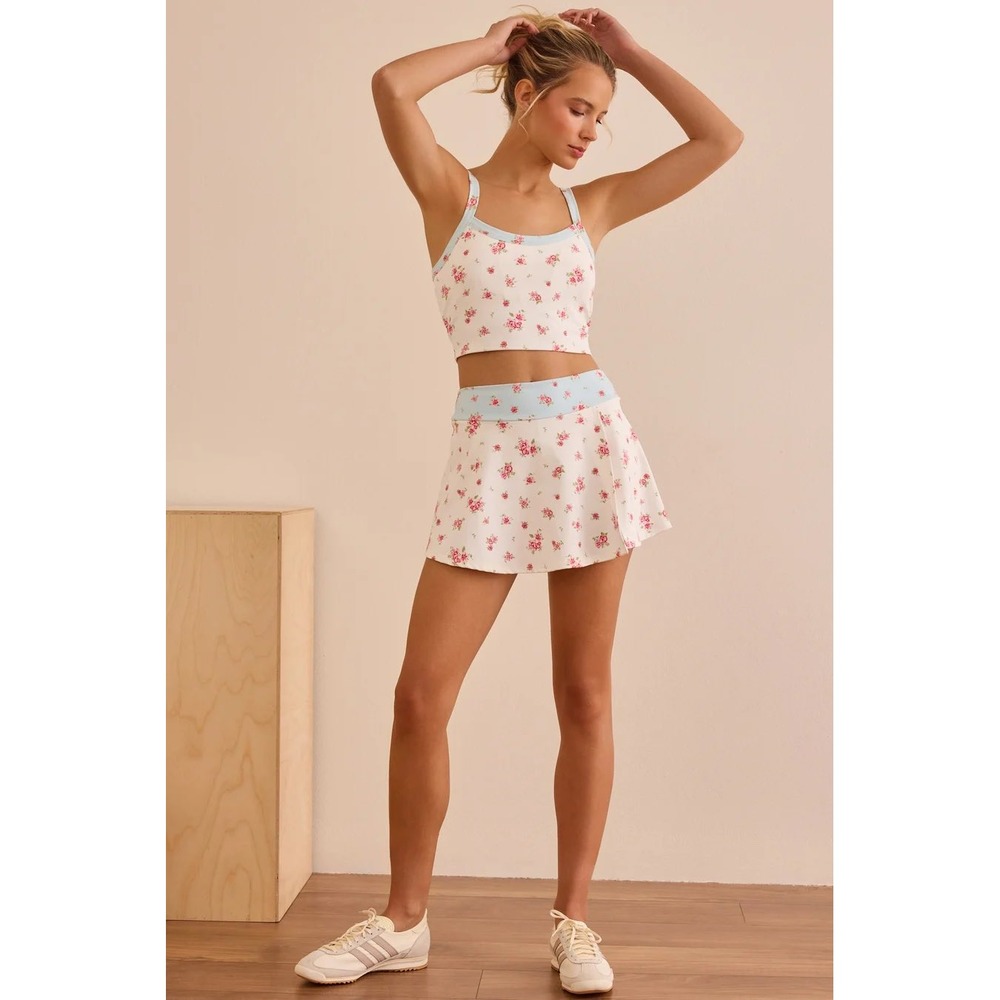 AS Revival Floral Tennis Active Skort Pink Blue White Size 3XL